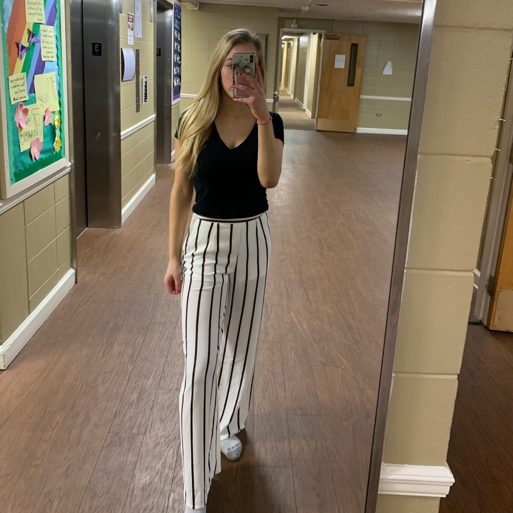 White striped pants